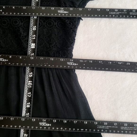 Vivid Collection Of NY Sz S Black Boho Fairy Goth Crochet Embroidered Lace Dress - Picture 7 of 8
